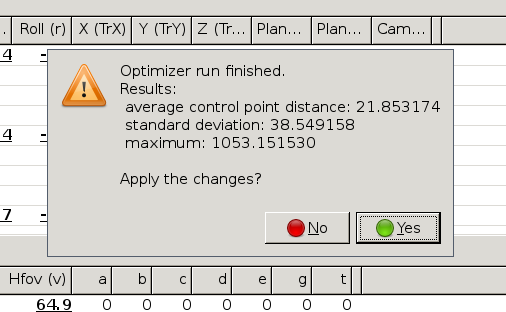 Hugin UI - Optimizer report